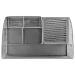 Подставка-органайзер металлическая BRAUBERG &laquo;Germanium&raquo;, 7 секций, 125&times;220&times;140 мм, серебро, 237417