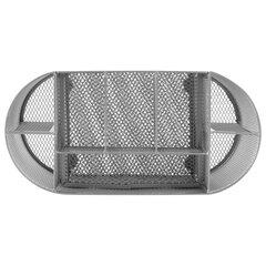 Подставка-органайзер металлическая BRAUBERG &laquo;Germanium&raquo;, 9 секций, 105&times;220&times;110 мм, серебро, 237419