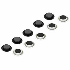 Магниты BRAUBERG &laquo;BLACK&WHITE&raquo; УСИЛЕННЫЕ 30 мм, НАБОР 10 шт., черные/<wbr/>белые, 237468