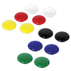 Магниты BRAUBERG &laquo;STANDARD&raquo; 30 мм, НАБОР 12 шт., ассорти, 237472