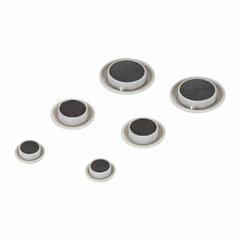 Магниты BRAUBERG &laquo;STANDARD&raquo;, НАБОР 20 мм &mdash; 2 шт., 30 мм &mdash; 2 шт., 40 мм &mdash; 2 шт., серые, BRAUBERG, 237473