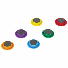 Магниты ЮНЛАНДИЯ 30 мм, НАБОР 6 шт., &laquo;СМАЙЛИК&raquo;, ассорти, 237475