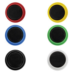 Магниты МОЩНЫЕ 20 мм (МАЛОГО ДИАМЕТРА), НАБОР 6 шт., ассорти, BRAUBERG &laquo;SUPER&raquo;, 237477