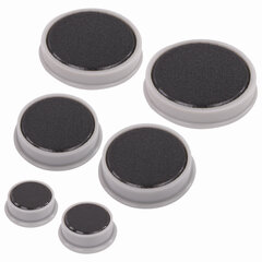 Магниты МОЩНЫЕ, НАБОР 20 мм &mdash; 2 шт., 30 мм &mdash; 2 шт., 40 мм &mdash; 2 шт., серые, BRAUBERG &laquo;SUPER&raquo;, 237481