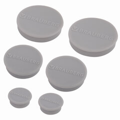 Магниты МОЩНЫЕ, НАБОР 20 мм &mdash; 2 шт., 30 мм &mdash; 2 шт., 40 мм &mdash; 2 шт., серые, BRAUBERG &laquo;SUPER&raquo;, 237481