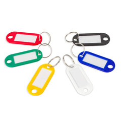 Бирки для ключей КОМПЛЕКТ 100 шт., длина 50 мм, инфо-окно 30&times;15 мм, АССОРТИ, STAFF, 237493