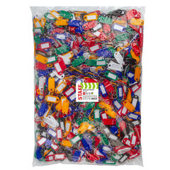 Бирки для ключей КОМПЛЕКТ 1000 ШТ., длина 50 мм, инфо-окно 30&times;15 мм, АССОРТИ, STAFF, 237494