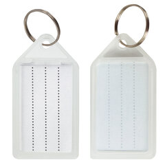 Бирки для ключей КОМПЛЕКТ 20 ШТ., длина 55 мм, инфо-окно 39&times;22 мм, ПРОЗРАЧНЫЕ, BRAUBERG, 237496