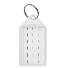 Бирки для ключей КОМПЛЕКТ 20 ШТ., длина 55 мм, инфо-окно 39&times;22 мм, ПРОЗРАЧНЫЕ, BRAUBERG, 237496