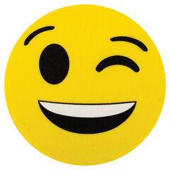 Стиратели магнитные для магнитно-маркерной доски ЮНЛАНДИЯ &laquo;Смайлик&raquo;, 50 мм, КОМПЛЕКТ 4 ШТ., желтые, с рисунком, 237504