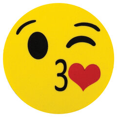 Стиратели магнитные для магнитно-маркерной доски ЮНЛАНДИЯ &laquo;Смайлик&raquo;, 50 мм, КОМПЛЕКТ 4 ШТ., желтые, с рисунком, 237504