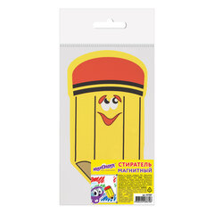 Стиратель магнитный для магнитно-маркерной доски ЮНЛАНДИЯ &laquo;Карандаш&raquo;, 55&times;100 мм, желтый с рисунком, 237507