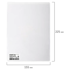 Обложка-файл для медицинского полиса, 225&times;155 мм, ПВХ, 120 мкм, прозрачная, STAFF, 237587