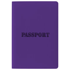 Обложка для паспорта, мягкий полиуретан, &laquo;PASSPORT&raquo;, фиолетовая, STAFF, 237608