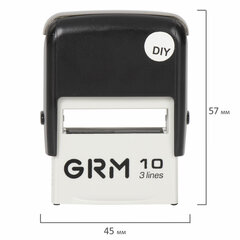 Штамп самонаборный (мини) 3-строчный, оттиск 26&times;12 мм, синий, GRM 10 DIY, КАССА В КОМПЛЕКТЕ, 116000000