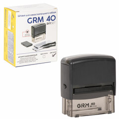 Штамп самонаборный 6-строчный, оттиск 59&times;23 мм, синий без рамки, GRM 40, КАССА В КОМПЛЕКТЕ, 116000045