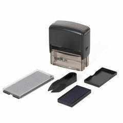 Штамп самонаборный 6-строчный, оттиск 59&times;23 мм, синий без рамки, GRM 40, КАССА В КОМПЛЕКТЕ, 116000045