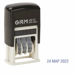 Датер-мини месяц буквами, оттиск 20&times;3,8 мм синий, GRM 4810, 124131000