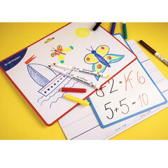 Доска двусторонняя маркерная А4 (297&times;210 мм), БЕЛАЯ/<wbr/>ЛИНИЯ, 2 маркера + салфетка, CENTROPEN, 7719