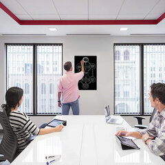 Доска-пленка меловая самоклеящаяся в рулоне, ЧЕРНАЯ, 90&times;200 см, 5 мелков и салфетка, BRAUBERG, 237839