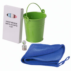 Доска на холодильник магнитно-меловая 42&times;30 см с мелками, магнитом и салфеткой, BRAUBERG, 237844