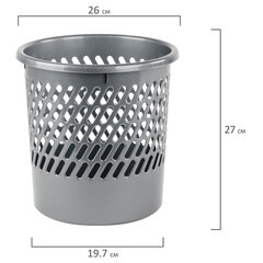 Корзина для бумаг STAFF &laquo;Basic&raquo; сетчатая, 10 л, серая, 237918