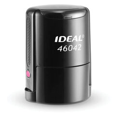 Оснастка для печатей, оттиск D=42 мм, синий, TRODAT IDEAL 46042, корпус черный, крышка, подушка