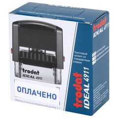 Штамп стандартный "ОПЛАЧЕНО", оттиск 38х14 мм, синий, TRODAT IDEAL 4911 DB-1.2