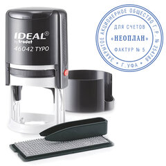 Печать самонаборная 1-круг, оттиск D=42, синий, TRODAT IDEAL 46042DB-R1, крышка, КАССА В КОМПЛЕКТЕ