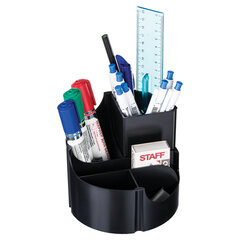Подставка-органайзер STAFF Basic, 120&times;120&times;110 мм, 5 отделений, черная, 237949