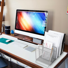 Подставка для сортировки писем и бумаг 5-ти секционная BRAUBERG &laquo;Germanium&raquo;, 195&times;365&times;205 мм, серебро, 237969