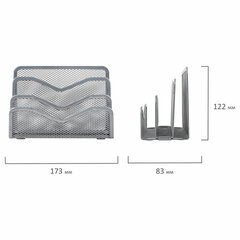 Подставка для сортировки писем и бумаг 3-х секционная BRAUBERG &laquo;Germanium&raquo;, 122&times;173&times;83 мм, серебро, 237970