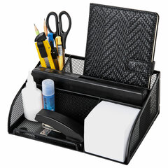 Подставка-органайзер BRAUBERG &laquo;Germanium&raquo;, 5 секций, 255&times;180&times;105 мм, металл, черная, 237973