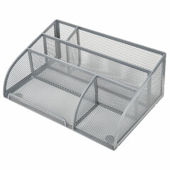 Подставка-органайзер BRAUBERG &laquo;Germanium&raquo;, 5 секций, 255&times;180&times;105 мм, металл, серебро, 237974