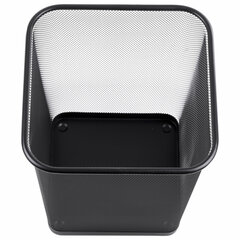 Корзина для бумаг квадратная 17 литров, BRAUBERG &laquo;Germanium&raquo;, металл, черная, 237975