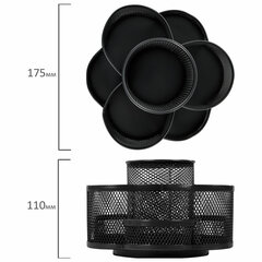 Подставка-органайзер вращающаяся BRAUBERG &laquo;Germanium&raquo;, 7 секций, 110&times;165&times;175 мм, черная, металл, 237980
