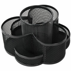 Подставка-органайзер вращающаяся BRAUBERG &laquo;Germanium&raquo;, 7 секций, 110&times;165&times;175 мм, черная, металл, 237980