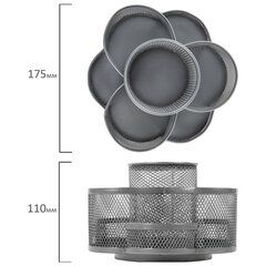 Подставка-органайзер вращающаяся BRAUBERG &laquo;Germanium&raquo;, 7 секций, 110&times;165&times;175 мм, серебро, металл, 237981