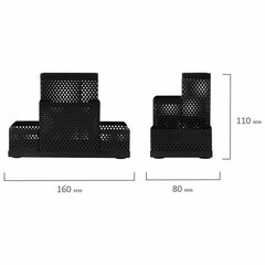 Подставка-органайзер BRAUBERG &laquo;Germanium&raquo;, 4 секции, 160&times;80&times;110 мм, черная, металл, 237982