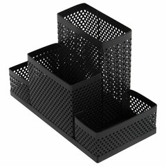 Подставка-органайзер BRAUBERG &laquo;Germanium&raquo;, 4 секции, 160&times;80&times;110 мм, черная, металл, 237982