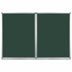 Доска для мела магнитная 3-х элементная 100&times;150/<wbr/>300 см, 5 рабочих поверхностей, зеленая, STAFF, 238009