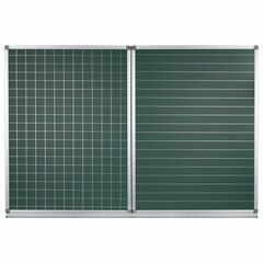 Доска для мела магнитная 3-х элементная 100&times;150/<wbr/>300 см, ДОПОЛНИТЕЛЬНАЯ ЛИНИЯ/<wbr/>КЛЕТКА, зеленая, STAFF, 238011