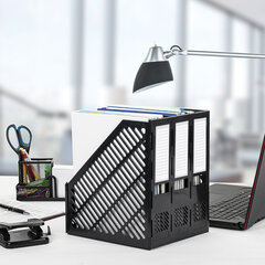 Лоток вертикальный для бумаг BRAUBERG &laquo;Office-Expert&raquo;, 215 мм, 3 отделения, сборный, черный, 238017