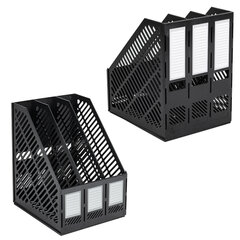 Лоток вертикальный для бумаг BRAUBERG &laquo;Office-Expert&raquo;, 215 мм, 3 отделения, сборный, черный, 238017