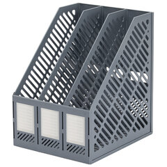 Изображение товара Вертикальный лоток для бумаг BRAUBERG Office-Expert 3 отделения серый