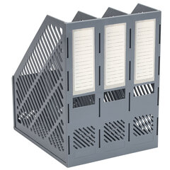 Лоток вертикальный для бумаг BRAUBERG &laquo;Office-Expert&raquo;, 215 мм, 3 отделения, сборный, серый, 238018