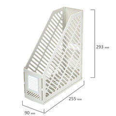 Лоток вертикальный для бумаг BRAUBERG &laquo;Office-Expert&raquo;, 90 мм, сетчатый, сборный, серый, 238020