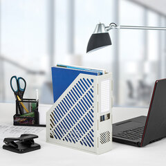 Лоток вертикальный для бумаг BRAUBERG &laquo;Office-Expert&raquo;, 90 мм, сетчатый, сборный, серый, 238020