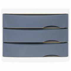 Бокс с 3 выдвижными лотками, корпус светлый, лотки серые, 235&times;300&times;355 мм, BRAUBERG &laquo;Office-Expert&raquo;, 238040