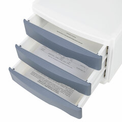 Бокс с 3 выдвижными лотками, корпус светлый, лотки серые, 235&times;300&times;355 мм, BRAUBERG &laquo;Office-Expert&raquo;, 238040